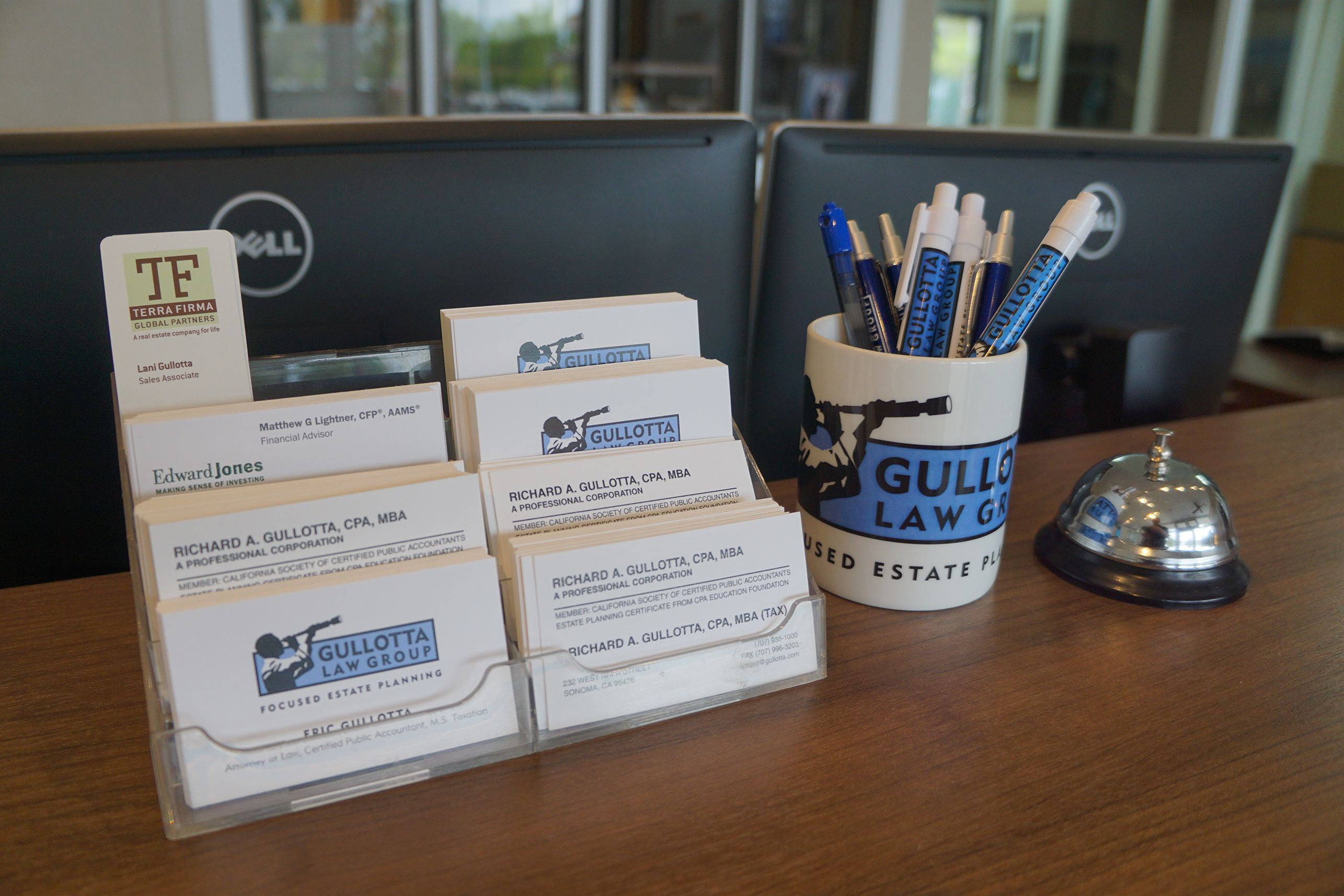 Gullotta Law Group Receptionist Desk and Business Cards